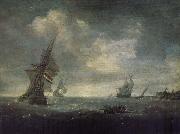 PORCELLIS, Jan Ships on the Heavy Seas oil on canvas